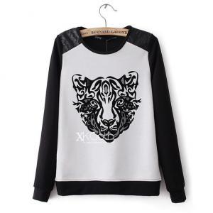 Jumper With Leopard Patternt1403 Casual Sweater..