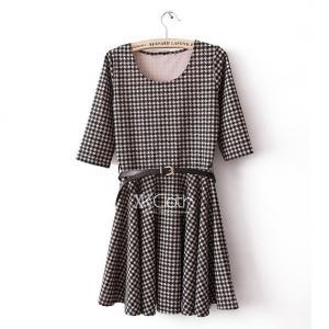 Midi Dress With Check Pattern D1350..